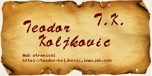 Teodor Koljković vizit kartica
